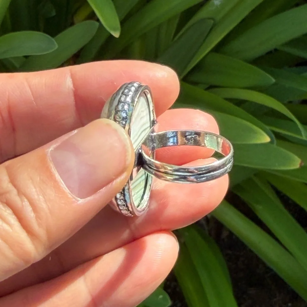 Size 8 925 silver plated imperial jasper ring‎ 0483